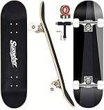 Sumeber Standard Skateboards for Beginners Kids Boys Girls Youths Adults Starter-Complete Skate Boards 31''x 8'' Maple Wood Skateboard (Gray Space)