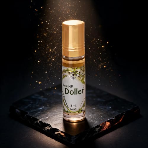 Image of HP Doller Attar Original Pure Long-Lasting Non-Alcoholic Roll-On Attar for Women, 8ml | Rich, Luxurious - Jasmine scent eau de parfum | Long-lasting Women's perfume | Perfect Signature Fragrance | Perfect for Gifting
