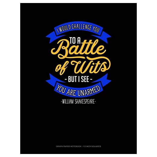 I Would Challenge You to Battle of Wits But I See You Are Unarmed: Graph Paper Notebook - 1/2 Inch Squares