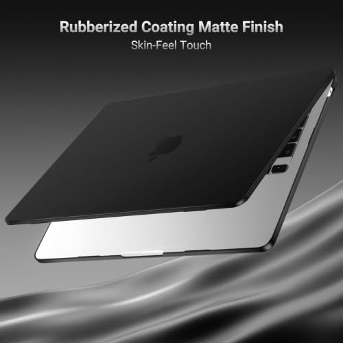 Image of MOSISO Compatible with MacBook Air 15 inch Case M4 M3 M2 2025 2024 2023 Release A3241 A3114 A2941 with Touch ID, Plastic Hard Shell Case&Keyboard Cover&Screen Protector&Storage Bag, Black | A3448 A3241 A3114 A2941, Scratch-Resistant Protective Hard Shell Case&Keyboard Cover&ScreenFilm&Pouch, Black