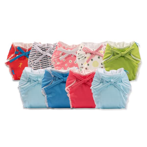Bumberry Smart Nappy New Born Baby Diaper Combo For Babies (0-3 Months) (Catscape, Cutebaby, Lily, Fruitylime, D Green, O Blue, D Pink, B Blue, Pack of 9)