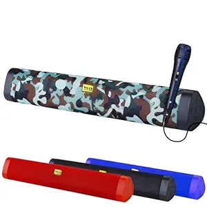 WOOS Tri Fusion Soundbar Bluetooth 5.0 FM Radio Wired Mic Aux/USB/TF Inputs Rechargeable Portable Stylish Design(Assorted)