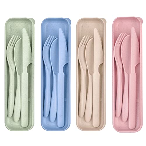 4 Sets Travel Utensil Set with Case