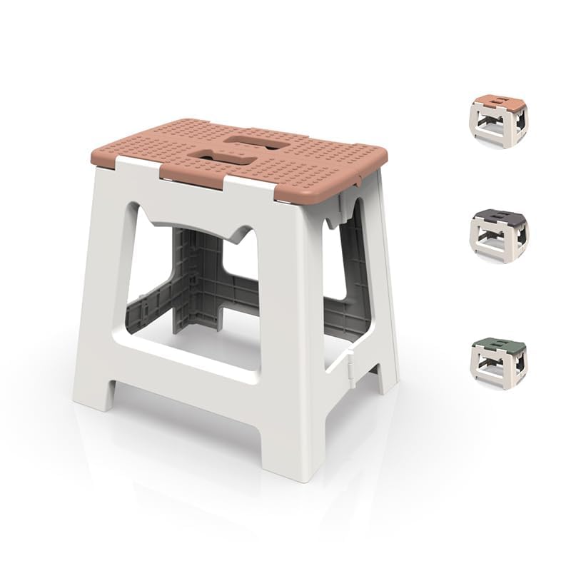 Image of Camping Stool, Portable Folding Stool with Carry Bag, 12in Portable Folding Chair 1.6Lbs Collapsible Camp Stool Outdoor Footstool for Travel Walking Hiking Fishing Picnic Barbecue (Brown)