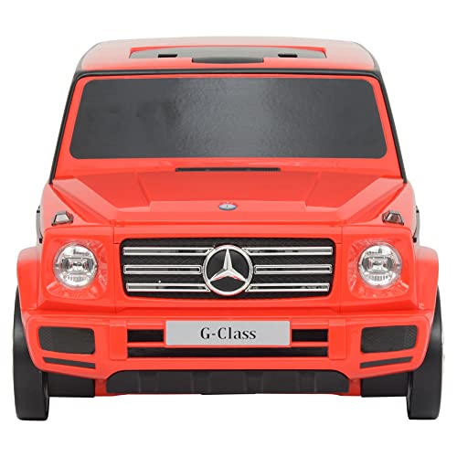 Image of Best Ride On Cars Mercedes G-Class Stylish Large All-in-One Suitcase Ride-On SUV Vehicle & Carry-On Stroller Luggage, for Kids Age 2 to 6, Red