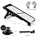 WELTONHM Mandoline Slicer, Adjustable Mandoline Slicer for Kitchen, Stainless Steel Mandolin Vegetable Chopper for Potato, Julienne Cutter with Cut-Resistant Gloves, Black