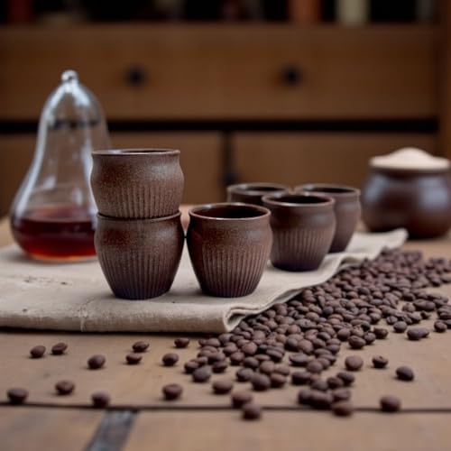 Image of Happy Cove Eco Friendly Cup Set of 6 for Tea | Biocomposite Rice Husk & Bamboo Fibre | 225ml Unbreakable Chai Cups | Microwave Safe Tea Kulhad | Hot & Cold Coffee Mug, Milk & Tea Cup Set