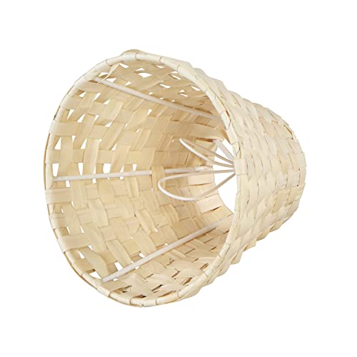 Image of Aspen Creative 51002 Empire Clip On Chandelier Natural Palm Leaf Lamp Shade, 3 inch Top X 6 inch Bottom X 4 3 /4 inch Slant Height
