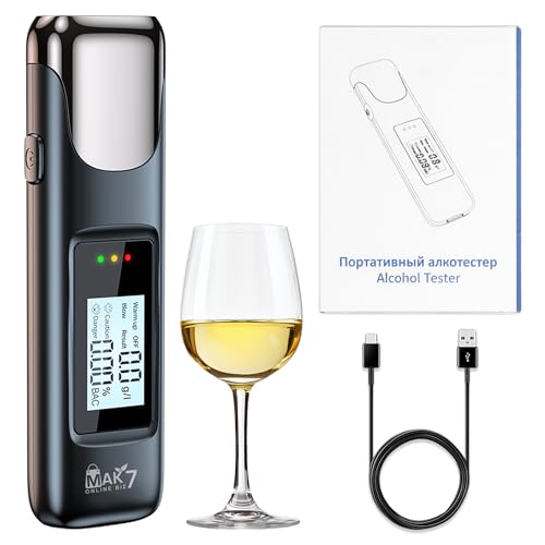 MAK7 Alcohol Tester | Sensor-Based Portable Alcohol Testing Machine | Alcohol Detector Device Breathalyzer for Personal Use
