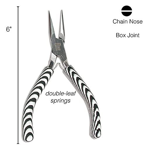 Zebra Chain Nose Pliers, Silver, White, Black, chain nose - 5" - Image 4