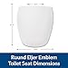 BEMIS 1240200 Eljer Emblem Plastic Toilet Seat, Made Specifically for Eljer Emblem Toilets, Made in USA, Round, White