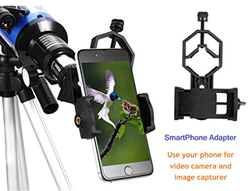 MaxUSee 70mm Refractor Telescope for Kids & Beginners, Travel Telescope with Backpack & Adjustable Tripod for Moon Viewing Bird Watching Sightseeing - Thumbnail 2