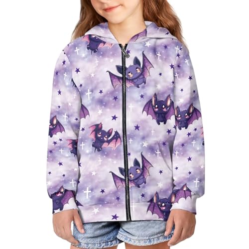 Cute Fashion Kids Girls Full Zip Hoodie Sweatshirt Jacket Long Sleeve Casual Coat Top 6-16 Years