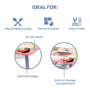 Delta children kids table and chair set with storage 2 chairs included ideal for arts crafts snack time homeschooling homework more disney princess  urban country home decor