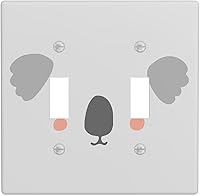 Vista 18 de Cubierta de interruptor de luz dúplex de elefante de dibujos animados de 1 banda, cubiertas de enchufe, placa frontal decorativa para receptáculo