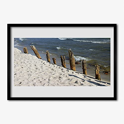 Image murale paysage de mer Tulup 70x50 cm avec cadre en MDF pour illuminer un salon sombre