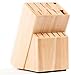 Produktbild Coninx Messerblock Gummibaumholz | Messerhalter 15 Schlitze Kochmesser | Messerblock Ohne Messer | Geeignet für 15 Messer, Wetzstahl | Messerhalter für Küchenmessern | 13 x 19 x 22 cm