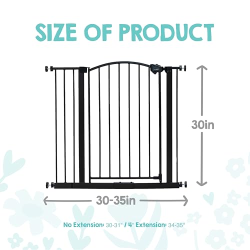 Regalo Safety Arched Baby Gate for Doorways & Bottom of Stairs, Fits Openings 75-87cm (Extension Included), Pressure Mounted for Babies, Toddlers & Pets, Bronze - Image 4