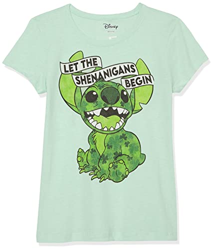 Image of Disney Girl's Lilo & Stitch St. Patrick's Day Stitch Let the Shenanigans Begin T-Shirt