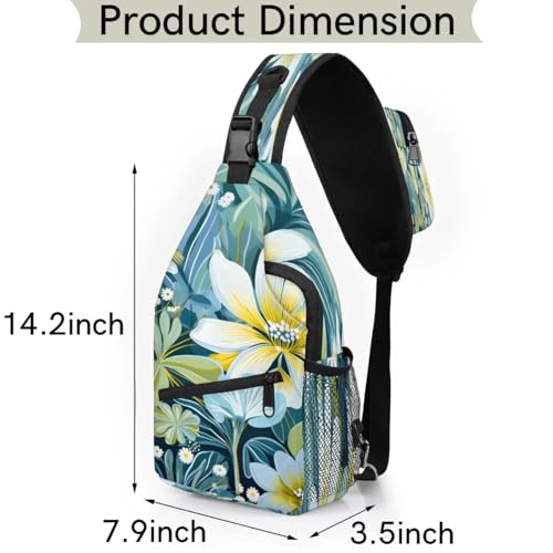 Bolso Sling Unisex con diseño Floral 7.9 x 3.5 x 14.2 in miniatura 3