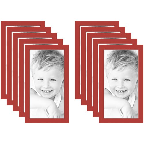 12x24 Deep Red/Deep Red Custom Mat for Picture Frame with 8x20 Opening Size (Mat Only, Frame NOT Included) - 10 Pack