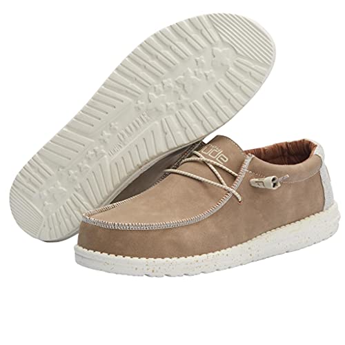 Image of HEYDUDE Men's Wally Fabricated Leather Wide | Men's Shoes | Men Slip-on Loafers | Comfortable & Light-Weight