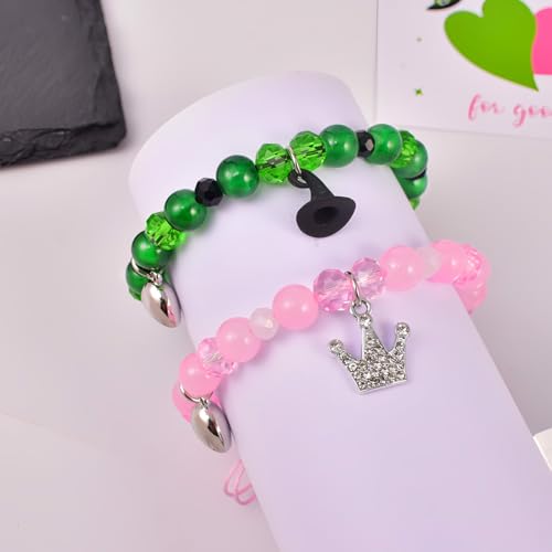 Elphaba Galinda Friendship Matching Bracelet - Rhinestone Crown Witch Hat Bff Bracelets - Gifts for Bestfriend Couples Adults Party Dress Accessories3