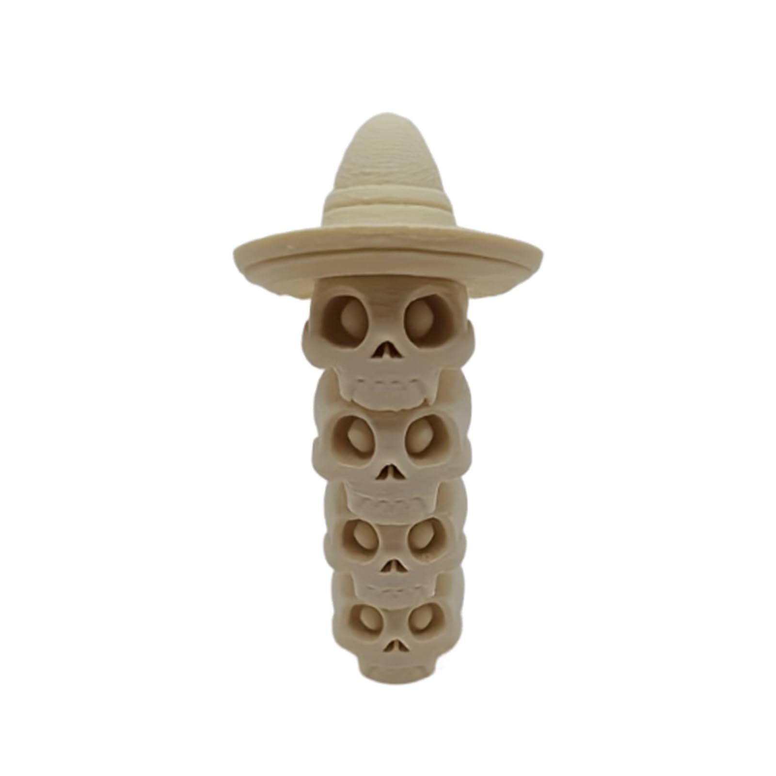 Virelynx 3D Printed Stacking Skull Figurine – Gothic Wearing Hat Statue, Stacked Skull Sculpture for Halloween Party Horror Home Decor