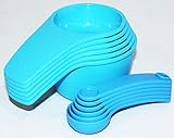 Tupperware Measuring Cups and Spoons Set New Style Taffy Blue