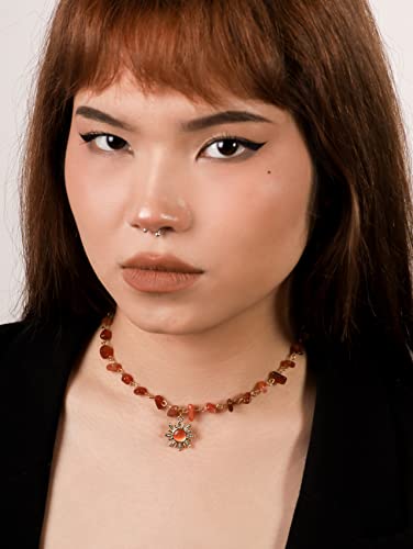 Sacina Boho Hippie Sun Necklace, Crystal Choker Necklace, Boho Necklace, Hippie Necklaces, Christmas Jewelry Gift For Women2