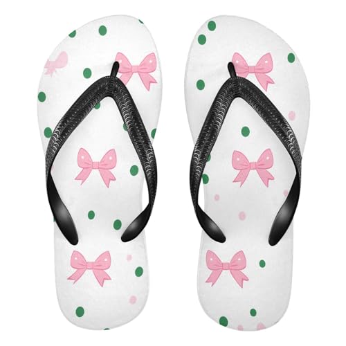 CEBUGI Unisex Flip Flop -Flat Sandal -NonSlip Couple Slippers -Natural Rubber Foam Soles Ultimate Comfort and Durability for Indoor Outdoor|Bows