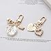 QHHVAIT 4 Pcs/Set Cute Love Letter for Shell Conch Pearl Metal Golden Keychain Nice Car for Key Ring Fashion Hanging Pendant Bag Golden