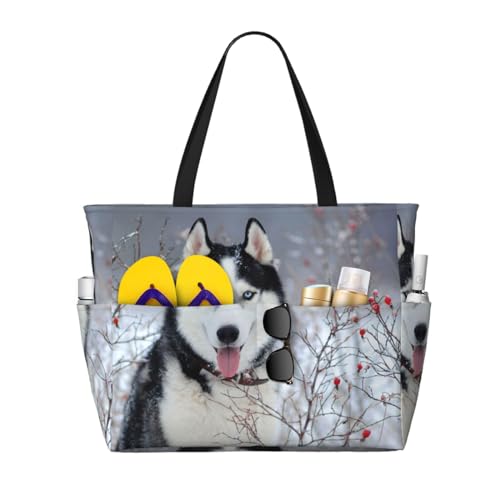 Grand sac de plage Husky en hiver sac à bandoulière femme fourre-tout