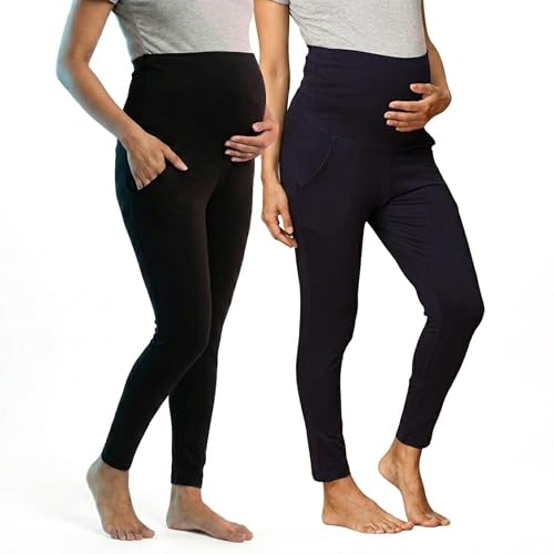 Image of The Mom Store Comfy Maternity Leggings | Comfortable | Soft | Pre and Post Pregnancy | Comfort Stretch Pregnancy Leggings for Women