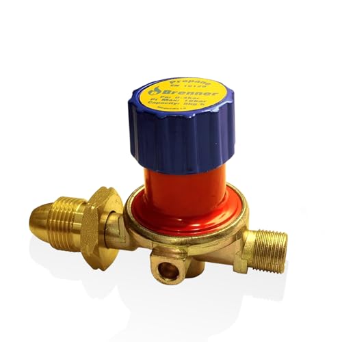 BRENNER High Pressure Gas Regulator 4 Bar – Adjustable Heavy Duty LPG Propane Regulator with M.POL 5/8 BSP Inlet & 3/8 LH Outlet – 8kg/hr Capacity for Gas Burners, Roofing Torches & Cylinders