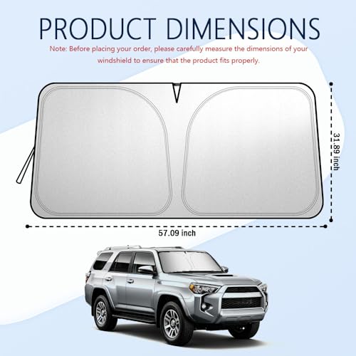 Image of Car Windshield Sun Shade Compatible with Toyota RAV4 2019-2025,Oxford Cloth Sun Shade for Car Windshield with Foldable Design,Windshields Cover Suns Shades for Blocking Heat with Storage Bag