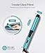 FARERY Travel Size Mini Curling Iron, 100-240V Dual Voltage 1 Inch Ceramic Mini Hair Curler, Travel Curling Iron for Short Hair Infused with Keratin & Argan Oil, with Storage Bag, Blue