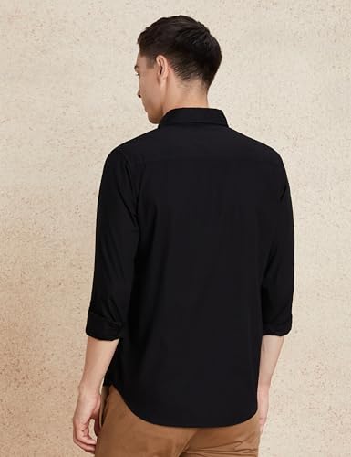 Image of Amazon Brand - Symbol Men's Solid Slim Fit Cotton Casual Shirt | Plain | Full Sleeve | Summer (Available in Plus Sizes)