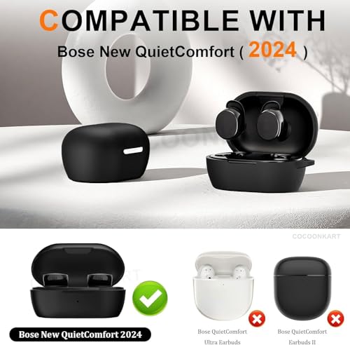 Image of Soft Silicone Case Cover For Bosee New Quietcomfort Headphones(2024) -Black