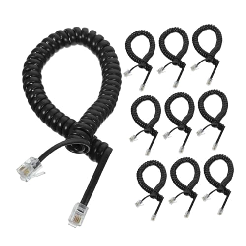 Cables de teléfono espiral con diseño flexible antienredos y alta durabilidad pack 10