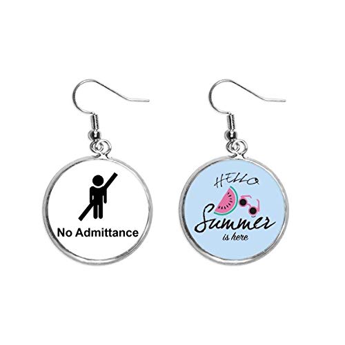 Pendientes de sandía con patrón original de símbolo de no admisión negro