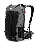 Naturehike Rock 45L Internal Frame Hiking Backpack with Rain Cover, Black
