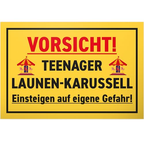 DankeDir! Teeenager Launen - 30 x 20 cm Schild - Jugendliche Dekoration Geburtstag Zimmer Deko Tür Deko Geschenk Idee - Spruch Türschild Jungen & Mädchen Zimmer Teenager Geschenkidee