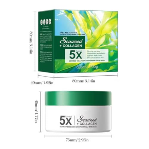 Parches Ojos Bolsas y Ojeras 60 Pcs Alga Parches de Colageno, Parches Antiarrugas Mejorar Las LíNeas Finas,Hidratante Anti Edad, Hidratada contorno de ojos mascarilla de colageno - imagen 4