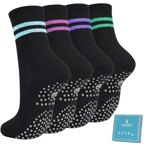 Caldodo Pilates Yoga Socken Damen 39-42, 4Paar Stoppersocken...