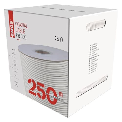 Câble CCTV et TV blanc EMOS élimination des parasites 75 Ohm