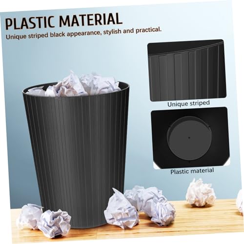 Papelera Rectangular Negra de Plástico Unomor miniatura 6
