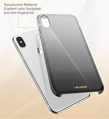 Image of i-blason omg series silicone case for iphone xs (2018) / iphone x (2017), slim liquid soft rubber protective case, 5.8 inch (black)