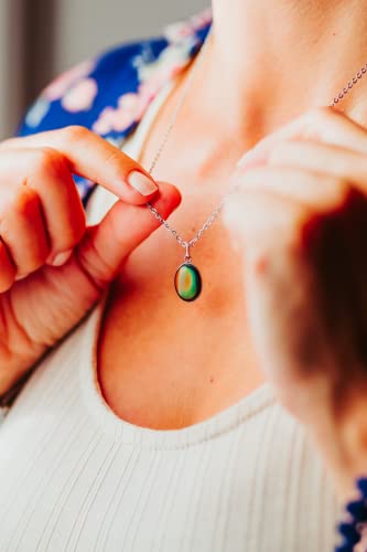 Mood Necklace Oval Shaped Color Changing Pendant 18 Inch #TOP5