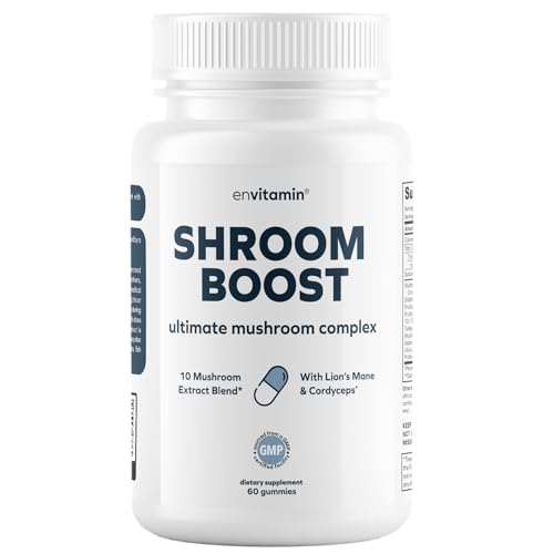 Shroomboost Ultimate Mushroom Complex with Lion's Mane, Reishi, Cordyceps, Chaga, Turkey Tail, Maitake - Real Fruiting Body